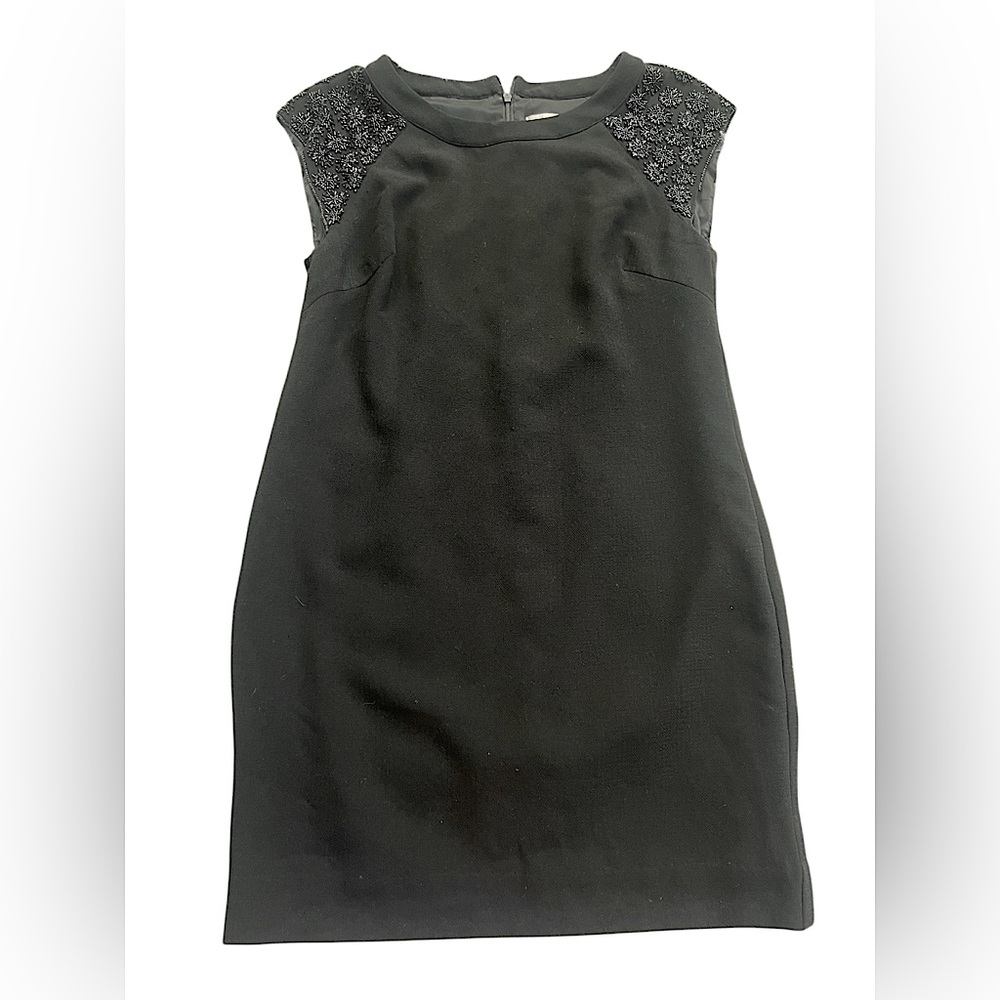 Trina Turk Classic Black Embellished Short Sleeve Midi Dress - Size 10